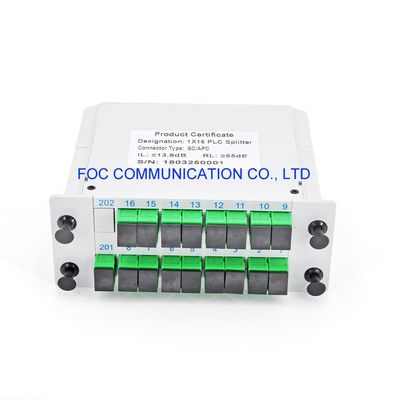 Plc-Teiler Sc APC 1×16 Faser PON FTTX 1650nm niedrige Einfügungsdämpfung
