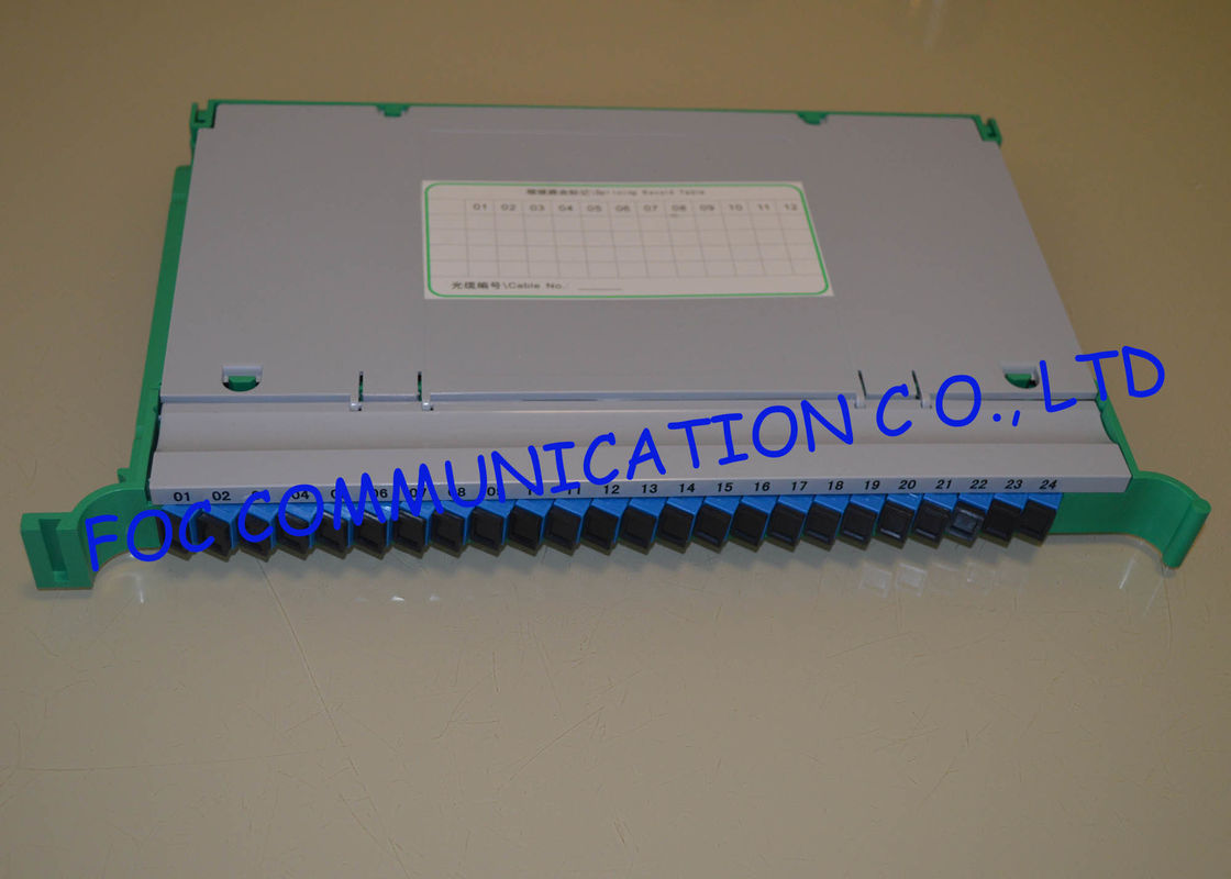 Hafen-Faser-Optikschalttafel des Faser-Optikspleiß-Behälter-24 geladen mit Sc-Adaptern und -zöpfen